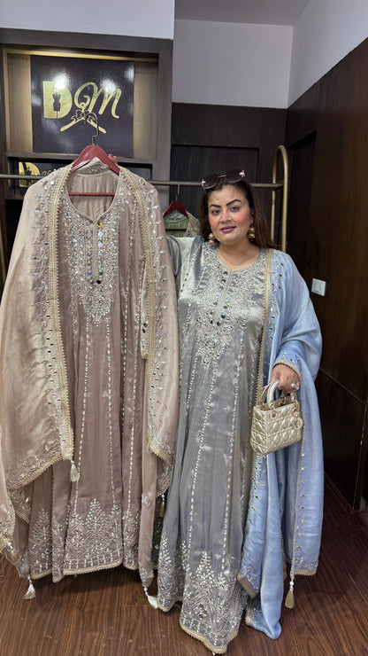 Anisha (Glass Tissue Anarkali Suit)