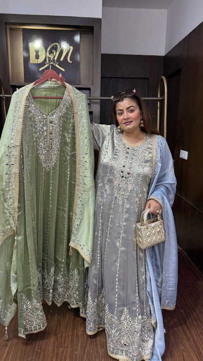 Anisha (Glass Tissue Anarkali Suit)