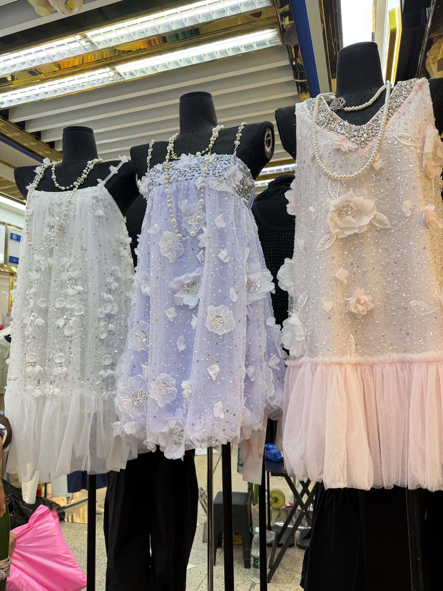 Luxury Shimmer Hand Embroidery Birthday Dress