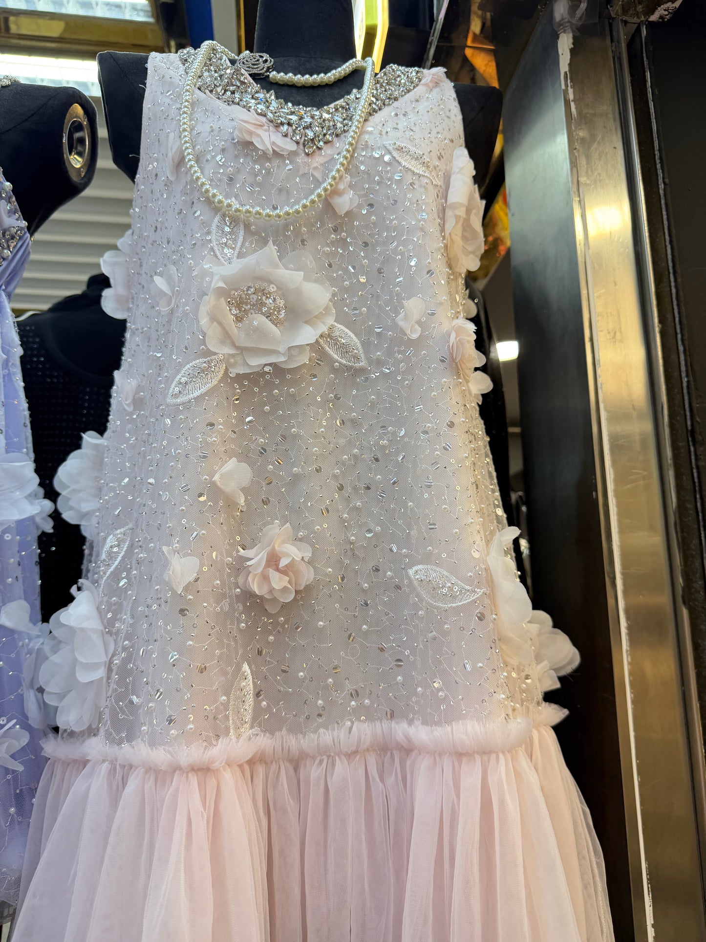 Luxury Shimmer Hand Embroidery Birthday Dress