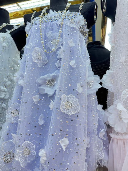 Luxury Shimmer Hand Embroidery Birthday Dress