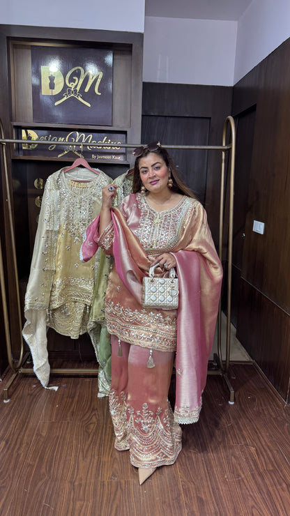 Isha (Glass Tissue Sharara Suit)