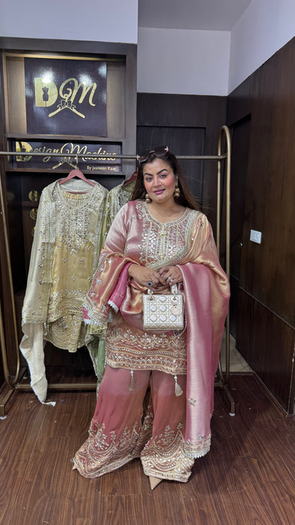 Isha (Glass Tissue Sharara Suit)