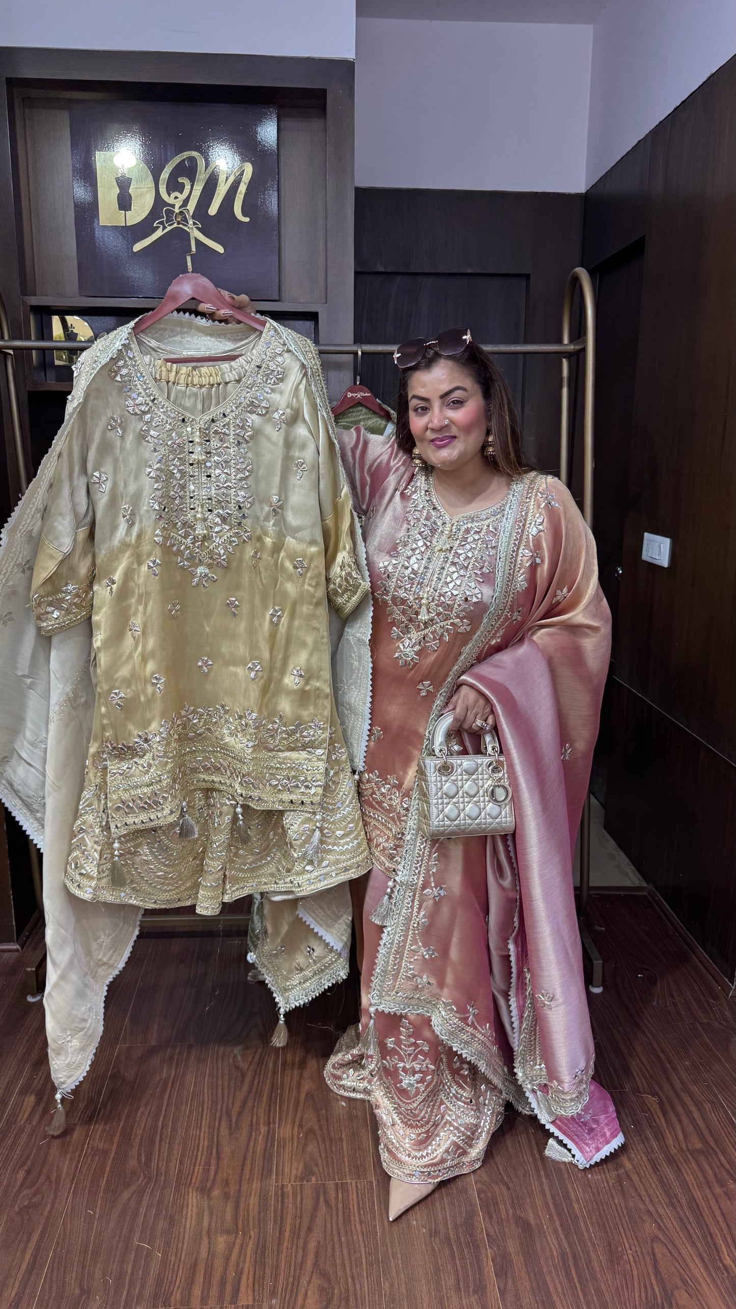 Isha (Glass Tissue Sharara Suit)