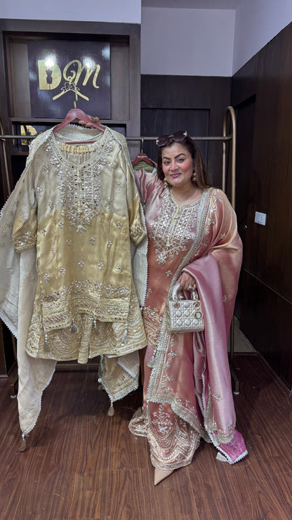 Isha (Glass Tissue Sharara Suit)