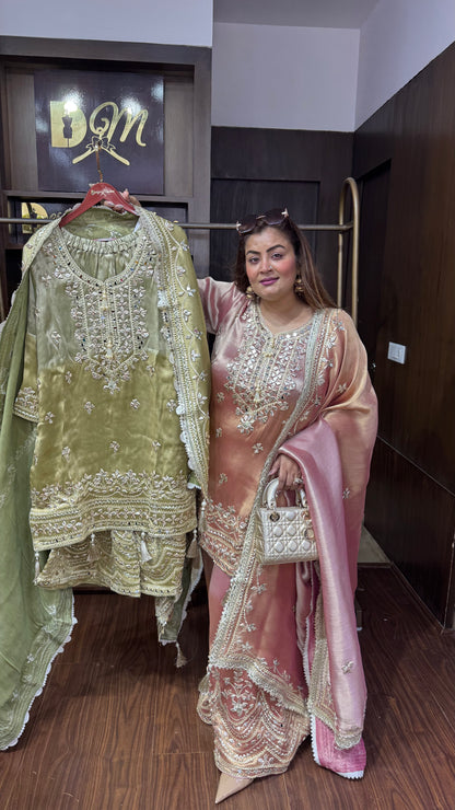 Isha (Glass Tissue Sharara Suit)
