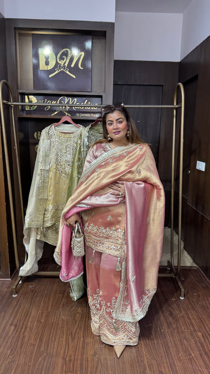 Isha (Glass Tissue Sharara Suit)
