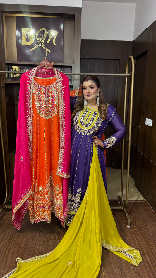 Aurelina Pure Chunon Crepe Anarkali Suit