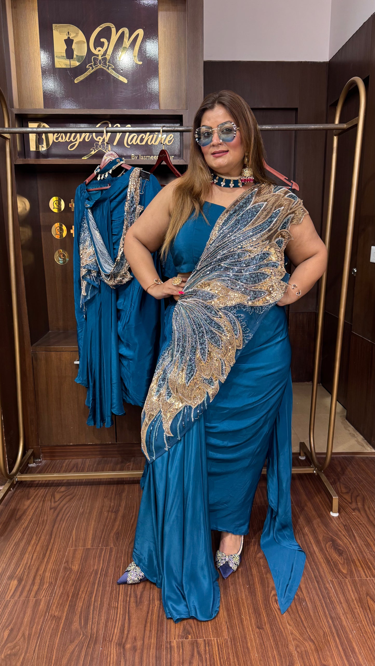 Zehra (Pure Crepe Tripped Saree)