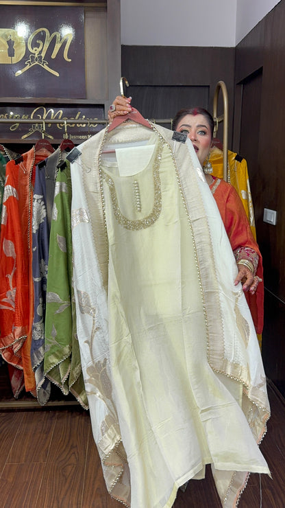 Zarelle Pure Glass Tissue Unstitched Suit