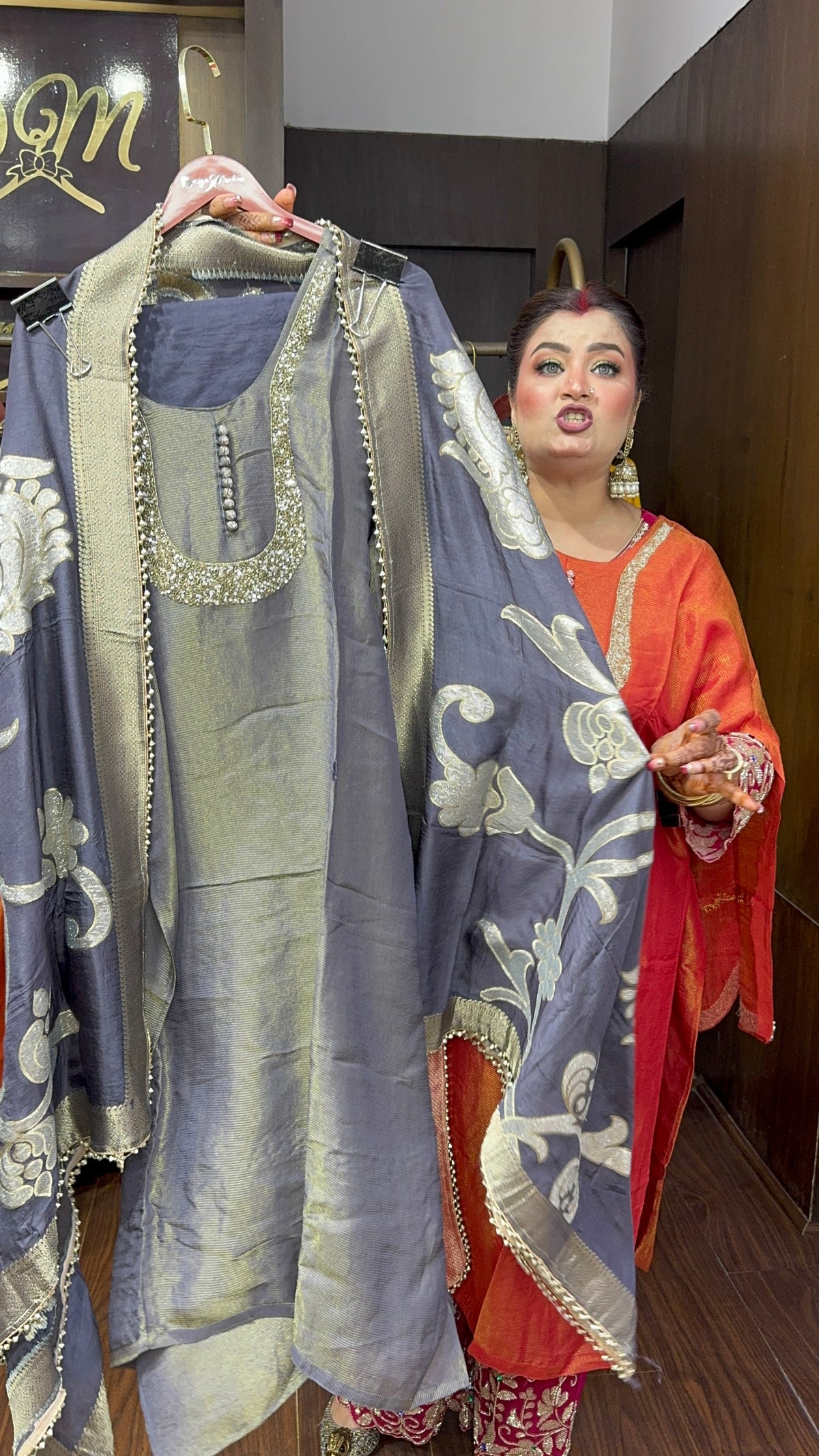 Zarelle Pure Glass Tissue Unstitched Suit