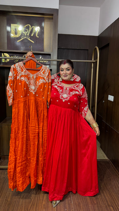 Nivara Pure Chunon Anarkali Suit