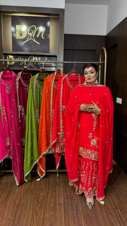 Zaylora Pure Chunon Sharara Suit
