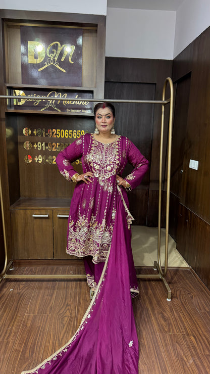 Arvielle Pure Georgette Anarkali Suit
