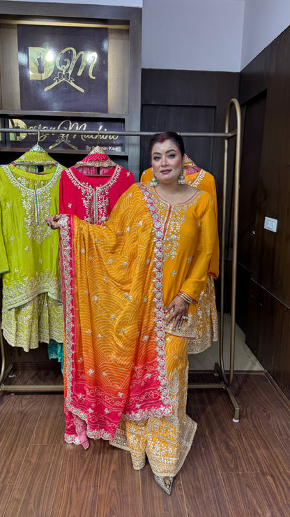 Ruhanika Bandhani Banarasi Sharara Suit