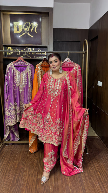 Zaymira Glass Tissue Farshi Salwar Anarkali Suit
