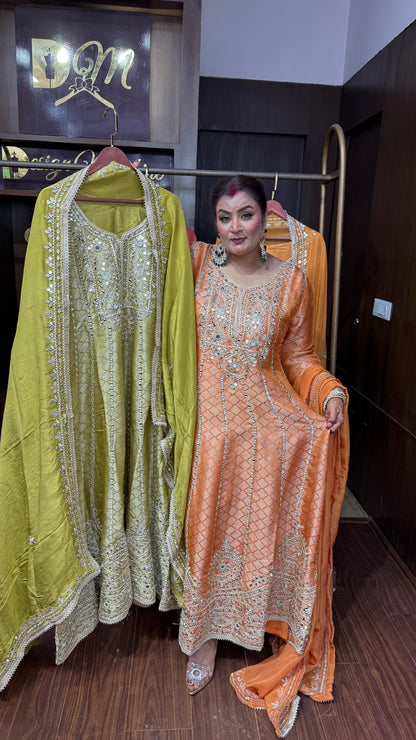 Varnika Broket Banarasi Anarkali Suit