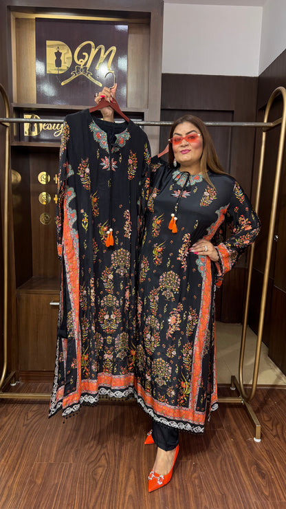 Ziva (Pure Chinnon Crepe Suit)