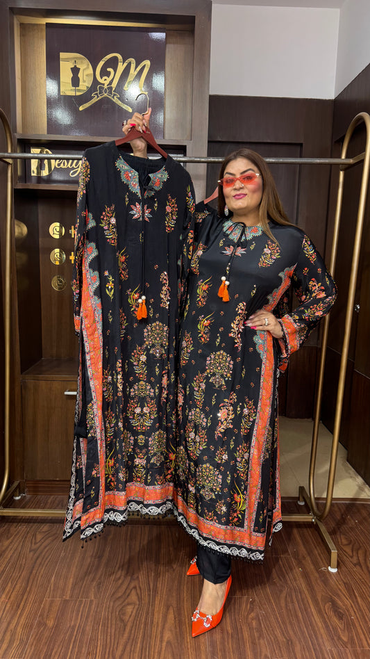 Ziva (Pure Chinnon Crepe Suit)