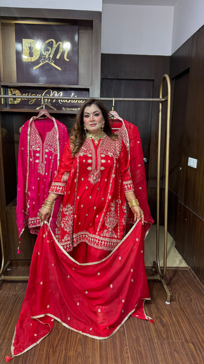 Ashima (Pure Chinnon Short Anarkali suit)