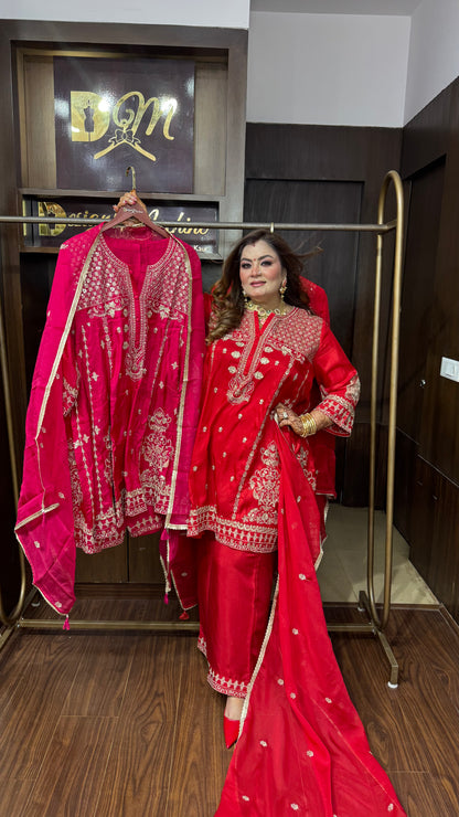 Ashima (Pure Chinnon Short Anarkali suit)