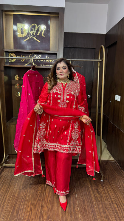 Ashima (Pure Chinnon Short Anarkali suit)