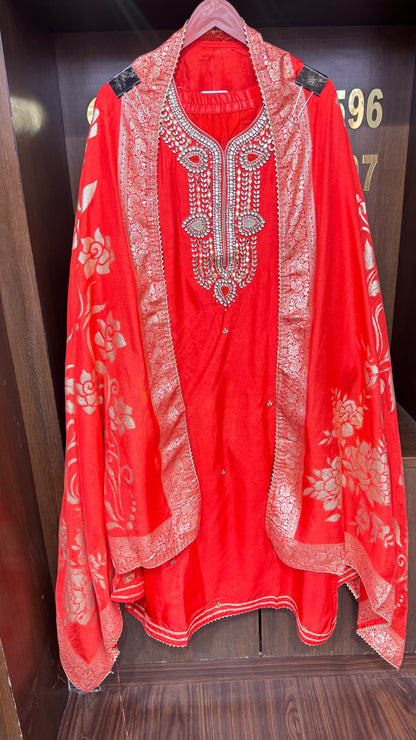 Vihana (Banarasi Silk Semistitch Sharara Suit)