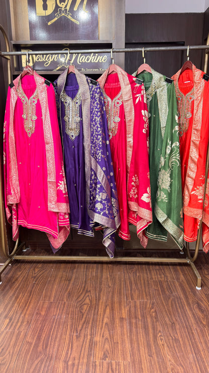 Vihana (Banarasi Silk Semistitch Sharara Suit)