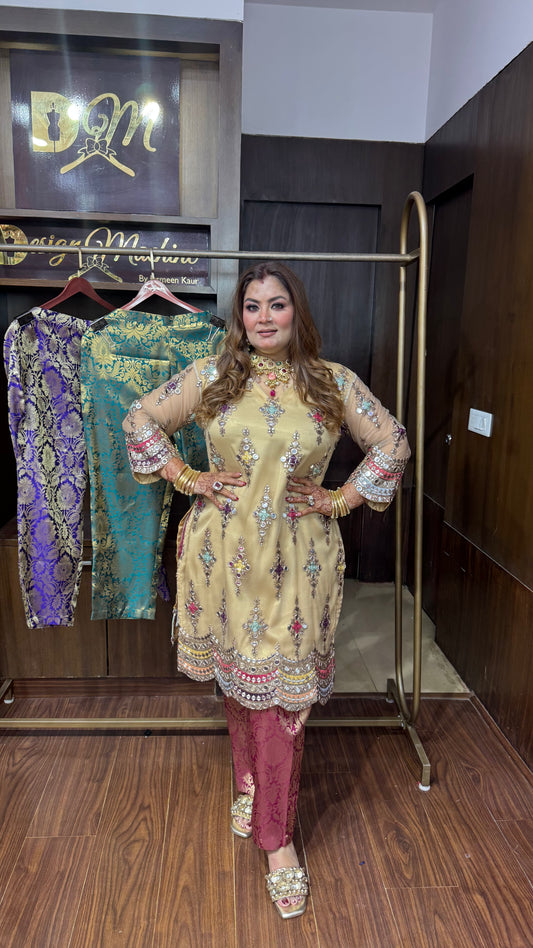 Banarasi Brocade Pant With Cordset