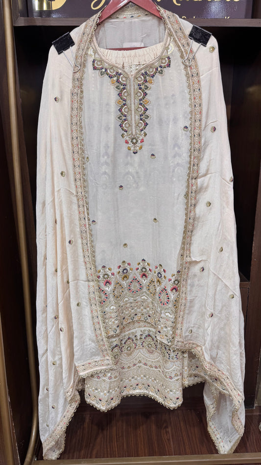 Yazira (Pure Chinnon Semistitch Suit)