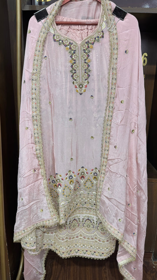 Yazira (Pure Chinnon Semistitch Suit)