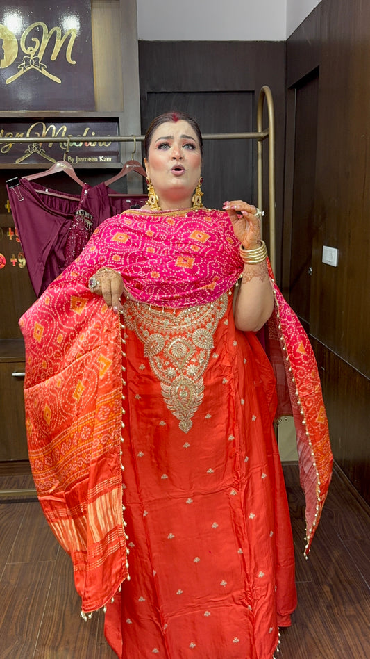 Zivanya Gajji Silk Unstitched Suit