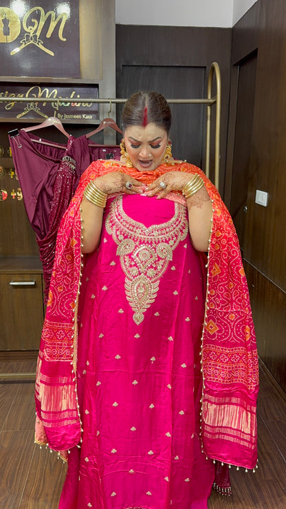 Zivanya Gajji Silk Unstitched Suit