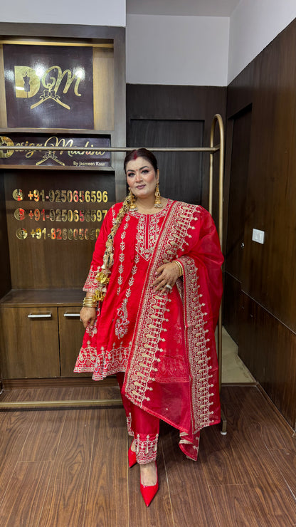 Anandi (Pure Silk Short Anarkali Suit)