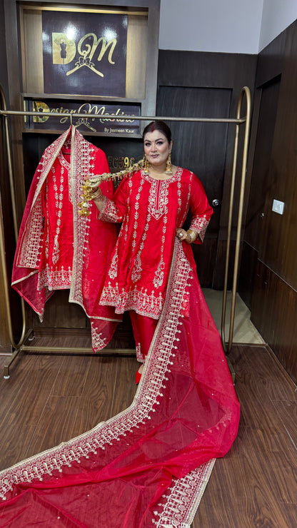 Anandi (Pure Silk Short Anarkali Suit)