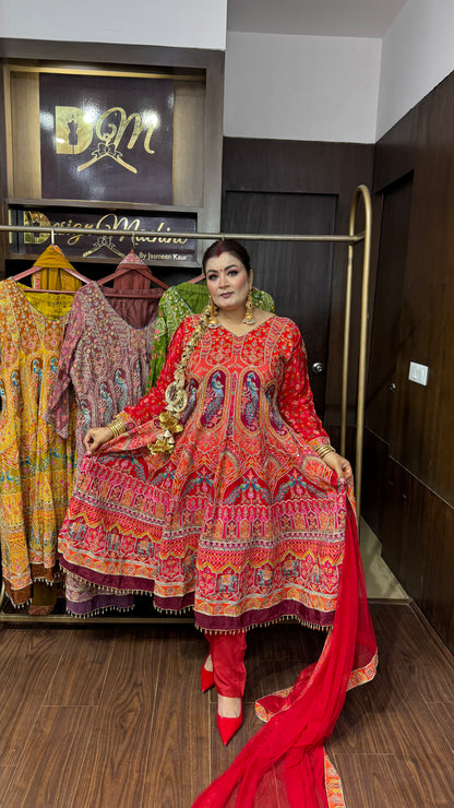 Ishanika (Pure Chinnon Anarkali Suit)