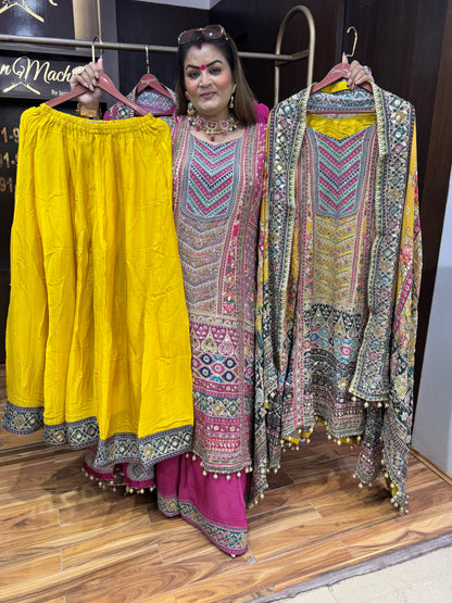 Zarqash Crepe Anarkali