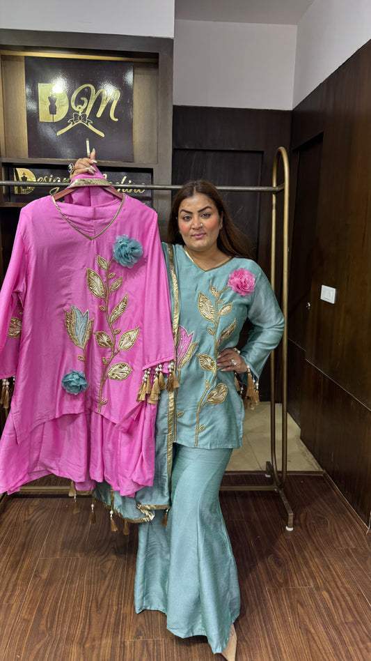 Aaina (Glass Tissue Sharara Suit)