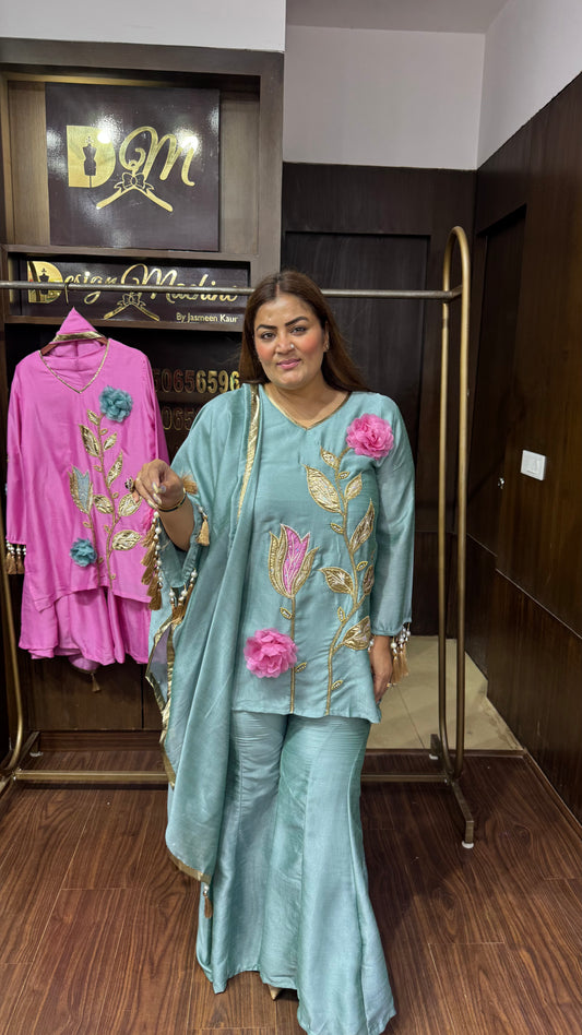 Aaina (Glass Tissue Sharara Suit)