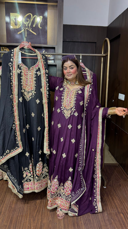 Zarevina Pure Chunon Anarkali Suit