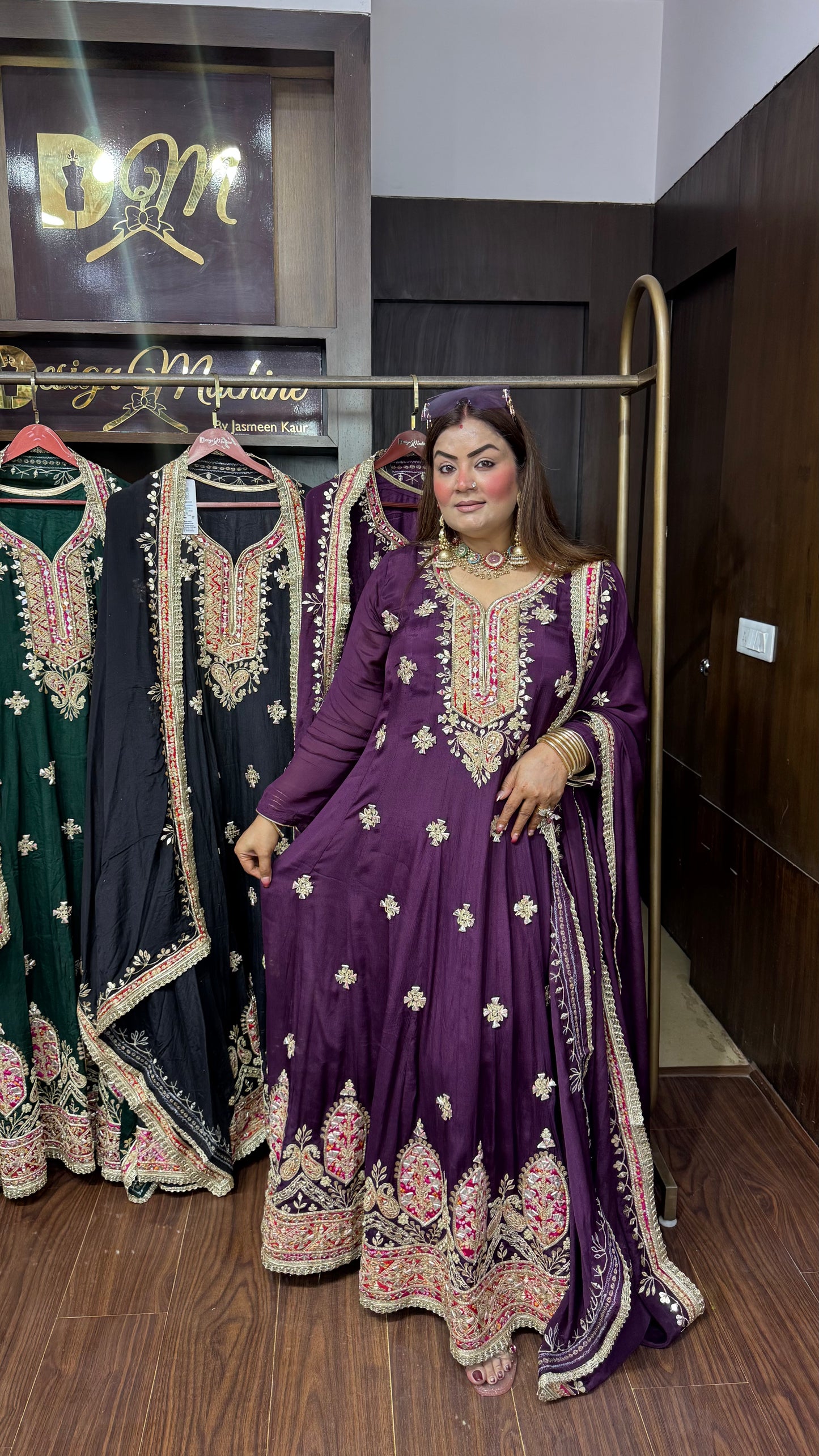 Zarevina Pure Chunon Anarkali Suit