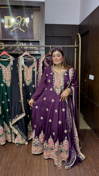 Zarevina Pure Chunon Anarkali Suit
