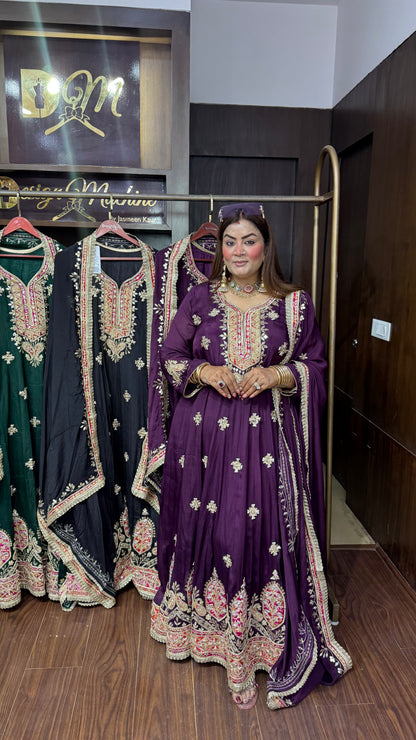 Zarevina Pure Chunon Anarkali Suit
