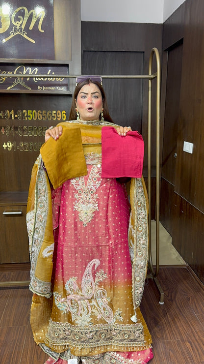 Aurelina Glass Tissue Unstitched Suit