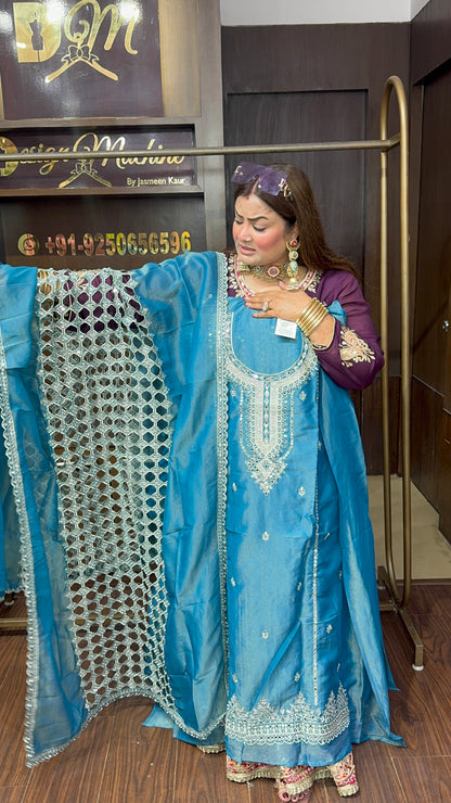 Veylisse Glass Tissue Unstitched Suit