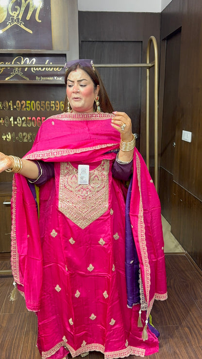 Zarelline Glass Tissue Unstitched Suit