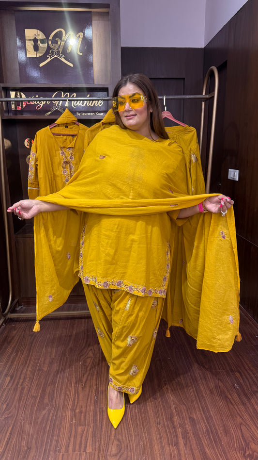 Miraya (Malmal Cotton Patiyala Salwar Suit)