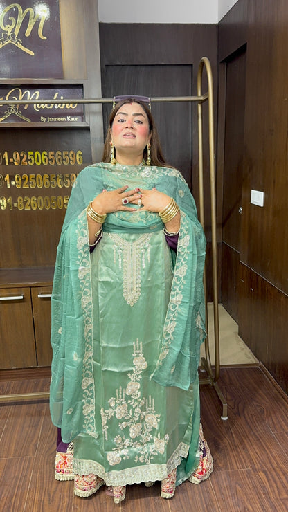 Zaymelle Glass Tissue Unstitched Suit