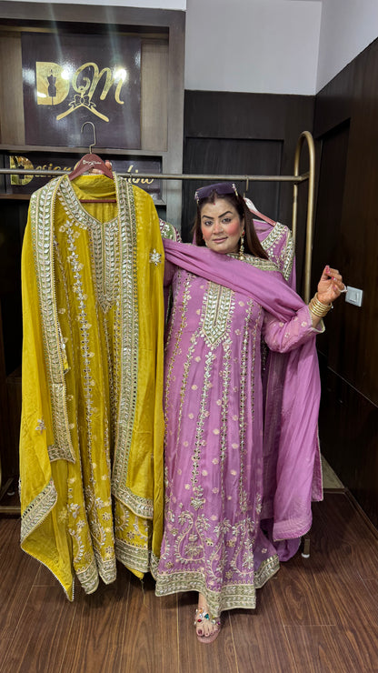 Elarvya Glass Tissue Anarkali Suit