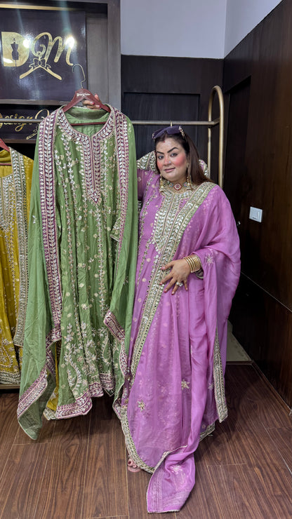 Elarvya Glass Tissue Anarkali Suit